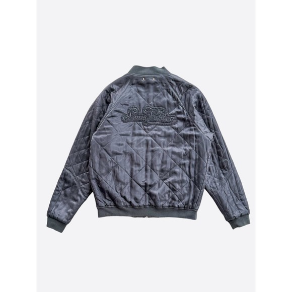 Louis Vuitton Navy Embroidered Reversible Bomber Jacket - Picture 1 of 8
